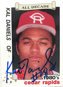 Kal Daniels Autographed 1990 Best Cedar Rapids Reds All Decade Team #2