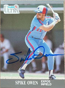 SOLD 134981 Spike Owen Autographed 1991 Fleer Ultra #208