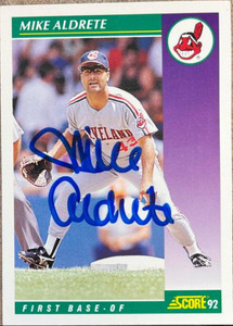 Mike Aldrete Autographed 1992 Score #351