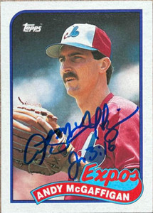 Andy McGaffigan Autographed 1989 Topps #278 Montreal Expos Card 