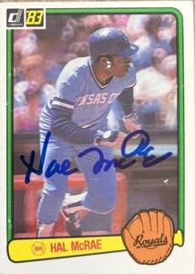 Hal McRae Autographed 1983 Donruss #238 Kansas City Royals Card