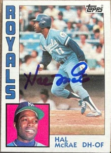 Hal McRae Autographed 1984 Topps #340 Kansas City Royals Card