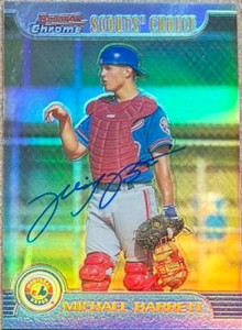 Michael Barrett Autographed 1999 Bowman Chrome -Scout's Choice Refractor #SC21 Montreal Expos Card