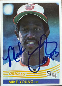 Mike Young Autographed 1984 Donruss #621