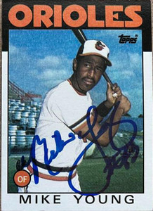 Mike Young Autographed 1986 Topps #548