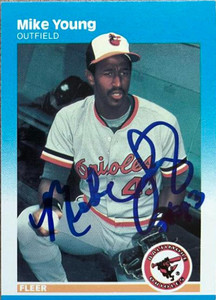 Mike Young Autographed 1987 Fleer #483