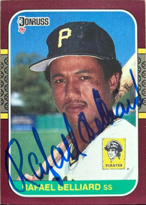 SOLD 135300 Rafael Belliard Autographed 1987 Donruss Opening Day #165