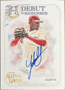 Johnny Cueto Autographed 2020 Topps Allen & Ginter - A Debut to Remember #DTR-6