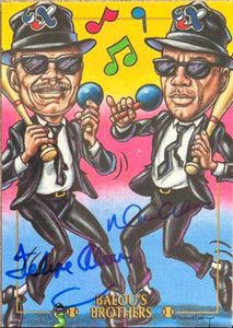 Felipe & Moises Alou Dual Autographed 1995 Cardtoons Balou's Brothers #11 Montreal Expos Card 