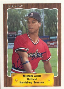 Moises Alou Autographed 1990 ProCards #1204