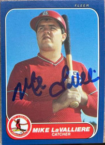 Mike LaValliere Autographed 1986 Fleer Update #U-65 St. Louis Cardinals Card