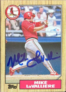 Mike LaValliere Autographed 1987 Topps #162 St. Louis Cardinals Card 
