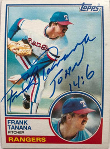 Frank Tanana autographed baseball card (Texas Rangers) 1983 Topps #272