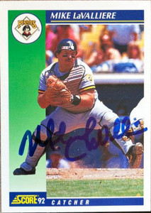 Mike LaValliere Autographed 1992 Score #38