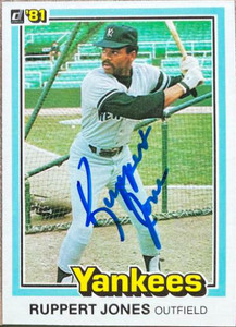Ruppert Jones Autographed 1981 Donruss #349 New York Yankees Card