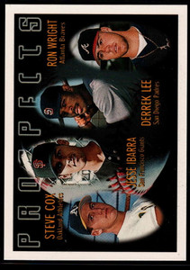 1996 Topps #424 Steve Cox/Jesse Ibarra/Derrek Lee/Ron Wright VG RC Rookie Oakland Athletics/San Francisco Giants/San Die