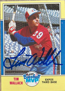 SOLD 135808 Tim Wallach Autographed 1988 Fleer Baseball MVP's #42