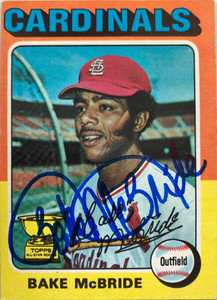 SOLD 7621 Bake McBride Autographed 1975 Topps #174