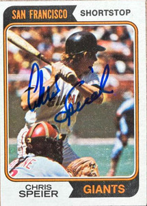 Chris Speier Autographed 1974 Topps #129