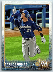 2015 Topps #340 Carlos Gomez NM Milwaukee Brewers 