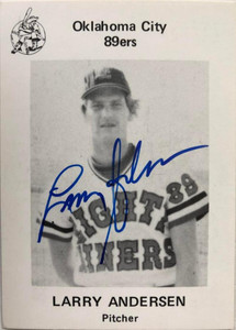 Larry Andersen Autographed 1975 Oklahoma City 89ers Team Issue #7