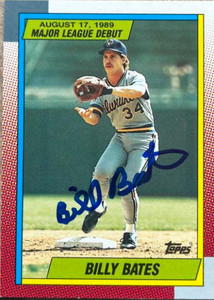 Billy Bates Autographed 1990 Topps Major League Debut 1989 #9 Milwaukee Brewers Card