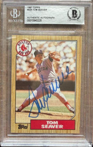 Tom Seaver Autographed 1987 Topps #425 Boston Red Sox Beckett Authenticated 