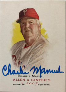 Charlie Manuel Autographed 2007 Topps Allen & Ginter #94