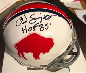 SOLD 7820 OJ Simpson HOF 85 Autographed Buffalo Bills Mini Helmet JSA