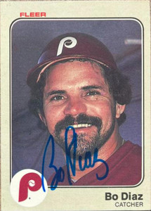 Bo Diaz Autographed 1983 Fleer #160
