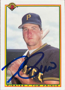 Tom Prince Autographed 1990 Bowman Tiffany #176