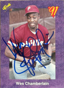 Wes Chamberlain Autographed 1991 Classic #92