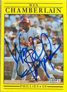 Wes Chamberlain Autographed 1991 Fleer #391