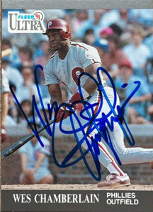Wes Chamberlain Autographed 1991 Fleer Ultra #258