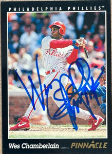 Wes Chamberlain Autographed 1993 Pinnacle #328