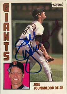 SOLD 7842 Joel Youngblood Autographed 1984 Topps Nestle #727