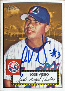 Jose Vidro Autographed 2001 Topps Heritage #22 (Black Back)