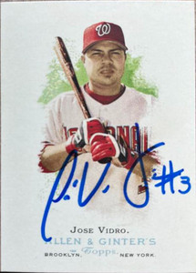 Jose Vidro Autographed 2006 Topps Allen & Ginter #221