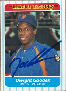 Dwight Gooden Autographed 1986 Fleer League Leaders #16
