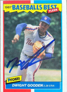 Dwight Gooden Autographed 1987 Fleer Baseball's Best Sluggers vs. Pitchers #15
