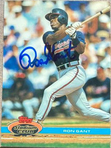 Ron Gant Autographed 1991 Stadium Club #454