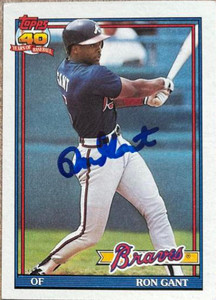 Ron Gant Autographed 1991 Topps #725