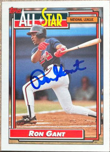 SOLD 137723 Ron Gant Autographed 1992 Topps #391
