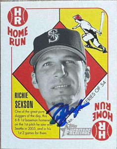 Richie Sexson Autographed 2005 Bowman Heritage - 51 Topps Heritage Red Backs #6 