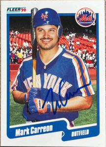 Mark Carreon Autographed 1990 Fleer #198