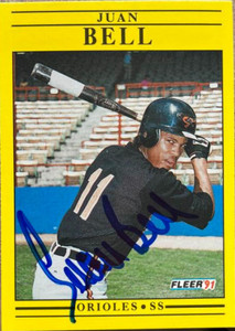 SOLD 138689 Juan Bell Autographed 1991 Fleer #468