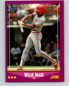 1988 Score #40 Willie McGee UER VG St. Louis Cardinals 