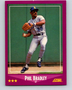 1988 Score #66 Phil Bradley VG Seattle Mariners 