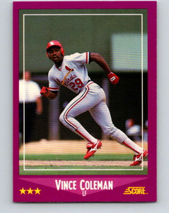1988 Score #68 Vince Coleman VG St. Louis Cardinals 