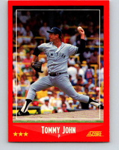 1988 Score #240 Tommy John VG New York Yankees 